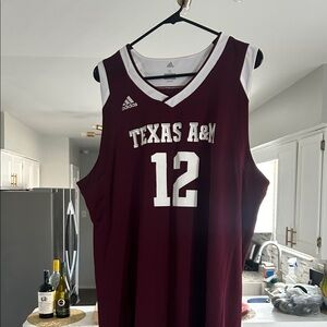 Adidas Maroon Texas A&M Jersey with White Details